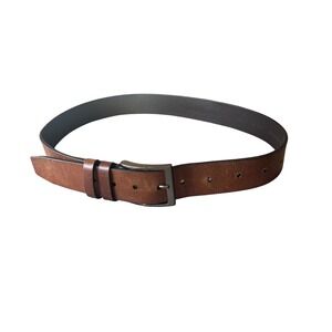 James Campbell Men's Brown Leather Casual Belt Buckle Size 34